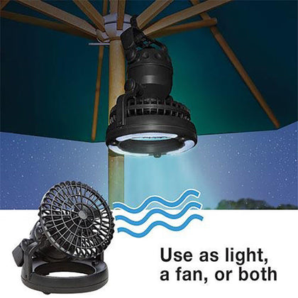 Camping Lantern and Ceiling Fan Combo Set - 18 LED Ceiling Tent Fan W/ LED Light