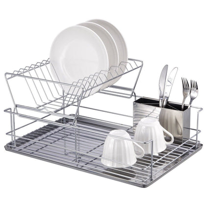 High Quality Chrome Dish Drainer 4 Piece Rack Dish Holder / Rack