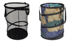 Mesh Laundry Storage Bag Collapsible Laundry Basket Black