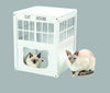 White Wooden Cat House - Wood Kitty Indoor Outdoor House