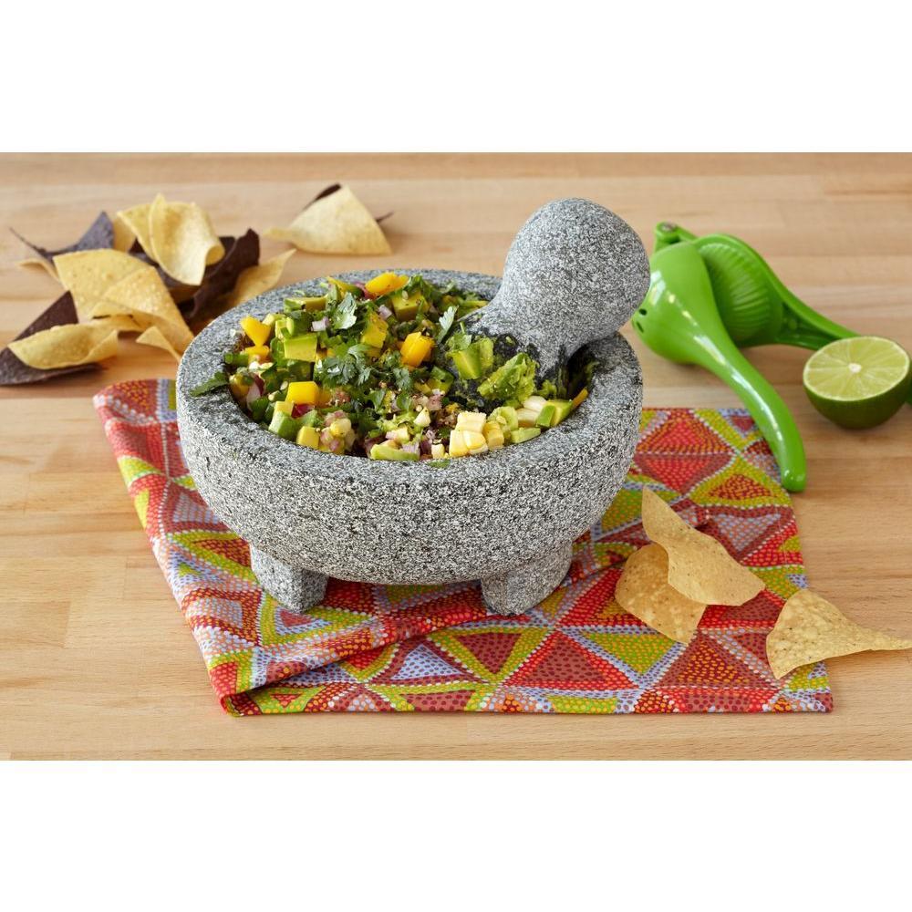 Imperial Home 8" Granite Mexican Molcajete Mortar and Pestle Spice Grinder