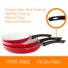 Healthy Nonstick Ceramic Coated Frying Pan - 3 Pcs Eco Friendly Durable Fry Pan Cookware Set (8", 10" & 12" Pans)