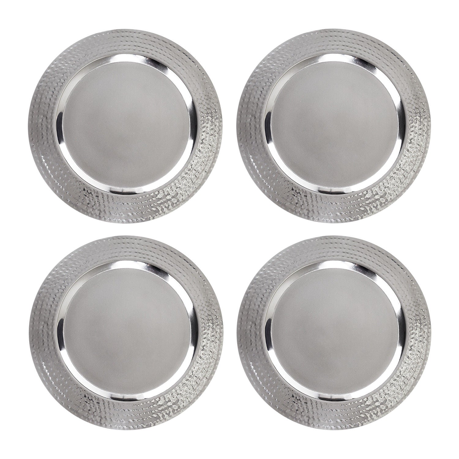 4 Pack Stainless Steel 13" Charger Plate - Large Charger Plate Gold / Silver