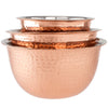 High Quality Stainless Steel Copper Hammered Mixing Bowl 3 Piece Bowls Set