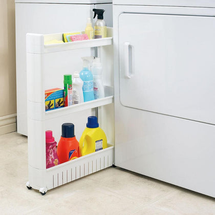 Rolling Storage Cart - Pull Out Pantry Cabinet - Slide Out Storage Shelf