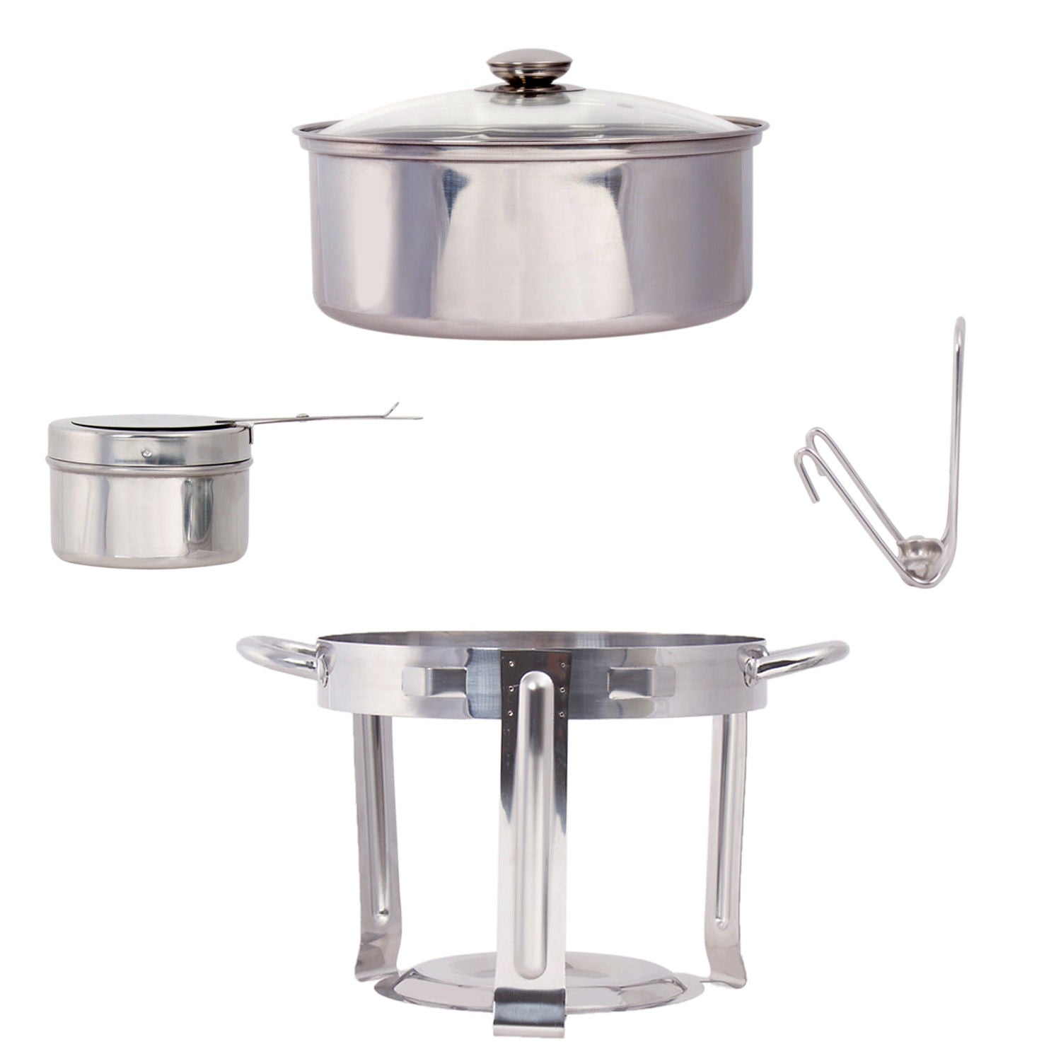 Stainless Steel Chafing Dish Set 4.5 QT Party Buffet Round Chafing Dish Pot Set