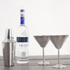Stainless Steel Martini Gift Set - 2 Large Martini Glasses and Shaker Set