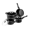 Professional Quality Nonstick Carbon Steel 7 pcs. Cookware Set - Black