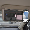 Black Auto Sun Visor Organizer With Phone Holder - Store Your Map Receipts Phone