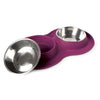 Pet Stainless Steel Food Water Bowl With Non-Slip Silicone Base - Dog Food Bowls