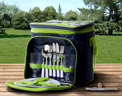 Insulated Picnic Cooler Basket Set – Rucksack Cooler Bag Tote Backpack
