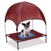 Relaxing Pet Dog Cot Cool Cooling Gel Elevated Bed With Removable Canopy