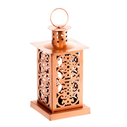 Metal Copper Moroccan Lantern Candle Holder - Tea Light Candle Holder