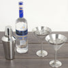Stainless Steel Martini Gift Set - 2 Large Martini Glasses and Shaker Set