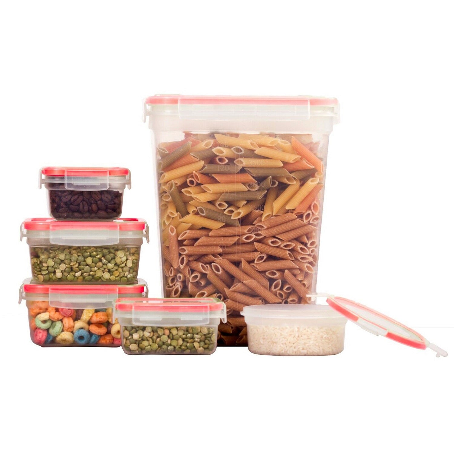 10 Pcs Plastic Food Storage Containers Set With Air Tight Locking Lids