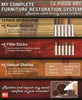 12 Pc Furniture Restoration Wood Stain Markers Pen Set with Filler Sticks