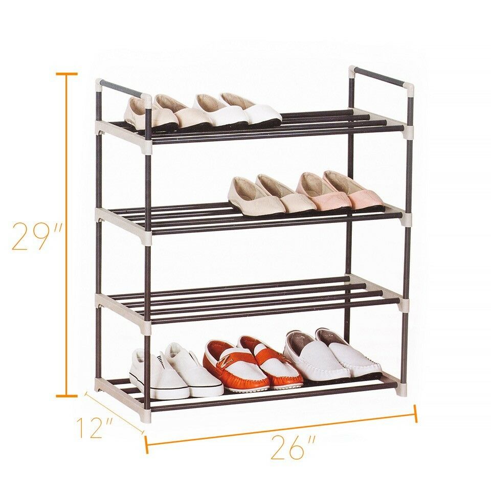 Metal 4 / 5 Shelf Shoe Rack Organizer - Large 4 / 5 Shelves Tiers Shoes Rack