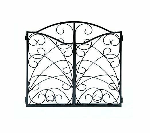 48” Freestanding Pet Gate - Fireplace Screen Design Metal Dog Gates Indoor Fence