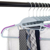 30 Pack Non Slip Wrinkle Free Thin Plastic Clothes Hanger Purple & Grey