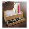 Wood Mail Bill Letter Organizer Caddy Holder W/ Drawer Wooden Personal Secretary