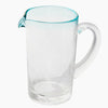 Mexican Glass 37 Oz. Pitcher - Margarita Pitcher Blue Rim Water Lemonade Pitcher