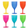 12 Pcs Reusable Plastic Picnic Set / Colorful Plates and Wine Glass / Goblets