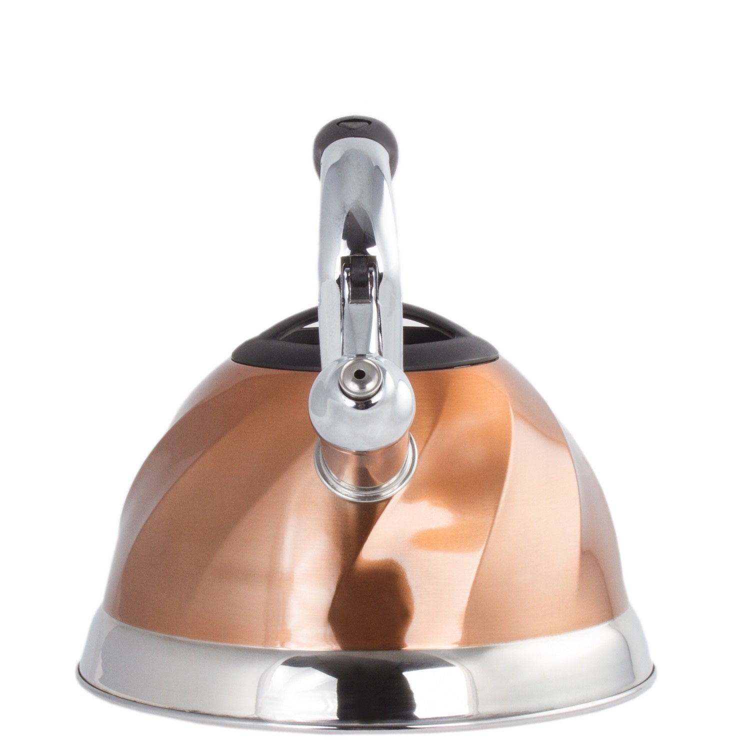 Copper Stainless Steel Whistling Tea Kettle - Tea Maker Pot 3 Quarts 2.8 L.