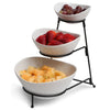 Ceramic 3 Tier Serving Bowls - Oval Serving Bowl With Stand