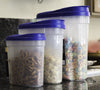 Plastic Cereal Dispenser Set - 3 Pcs Dry Food Snack Nut Storage Containers Blue