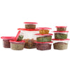 58 Piece Plastic Food Container Set - 29 Plastic Storage Containers with Air Tight Lids Red
