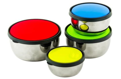 8 Pcs. Stainless steel Mixing Bowl - Food storage Container Set W/Colorful Lid